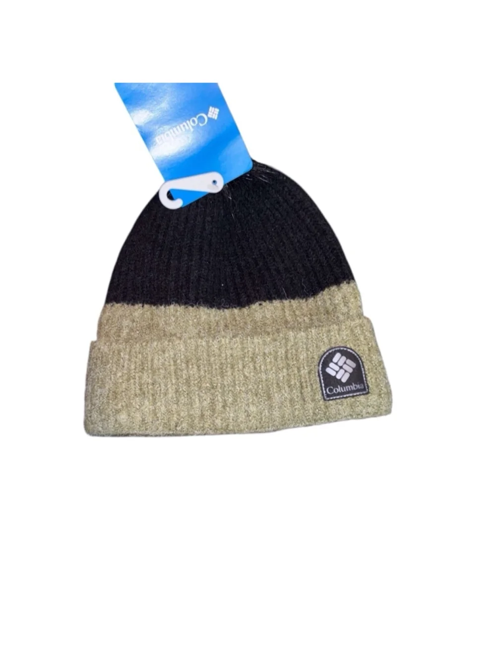 Columbia Unisex Beanie Hat Black Beige OS